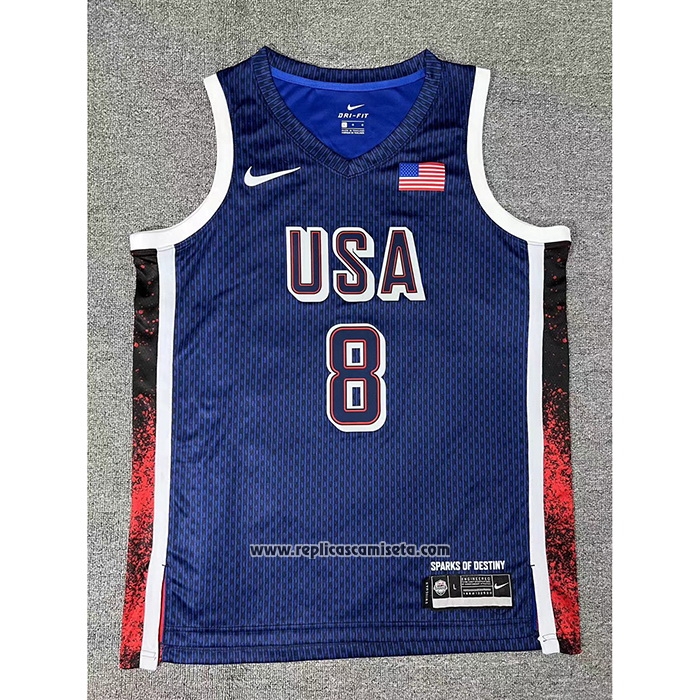 Camiseta USA 2024 Kawhi Leonard #8 Azul